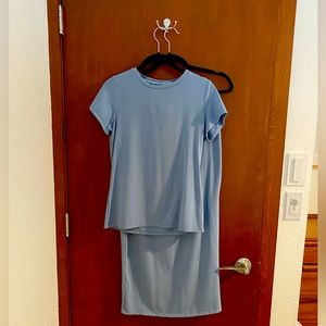 Hatch Body Maternity Midi Skirt and Crew Shirt, medium